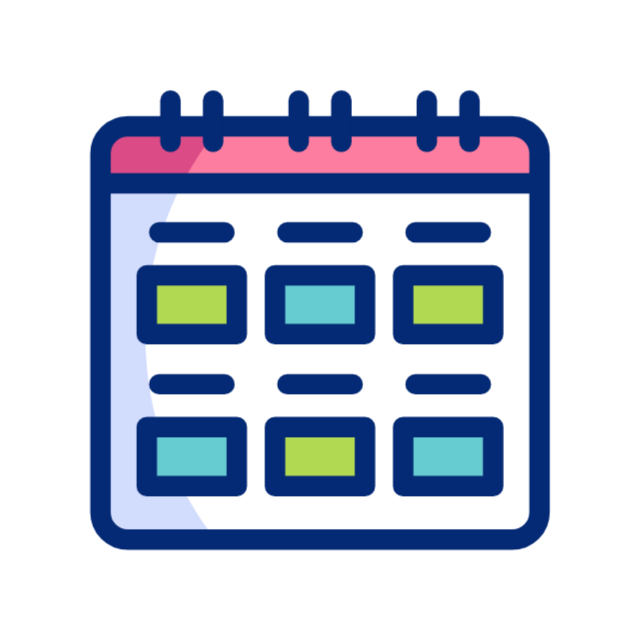 logo d'un calendrier et coche verte validée